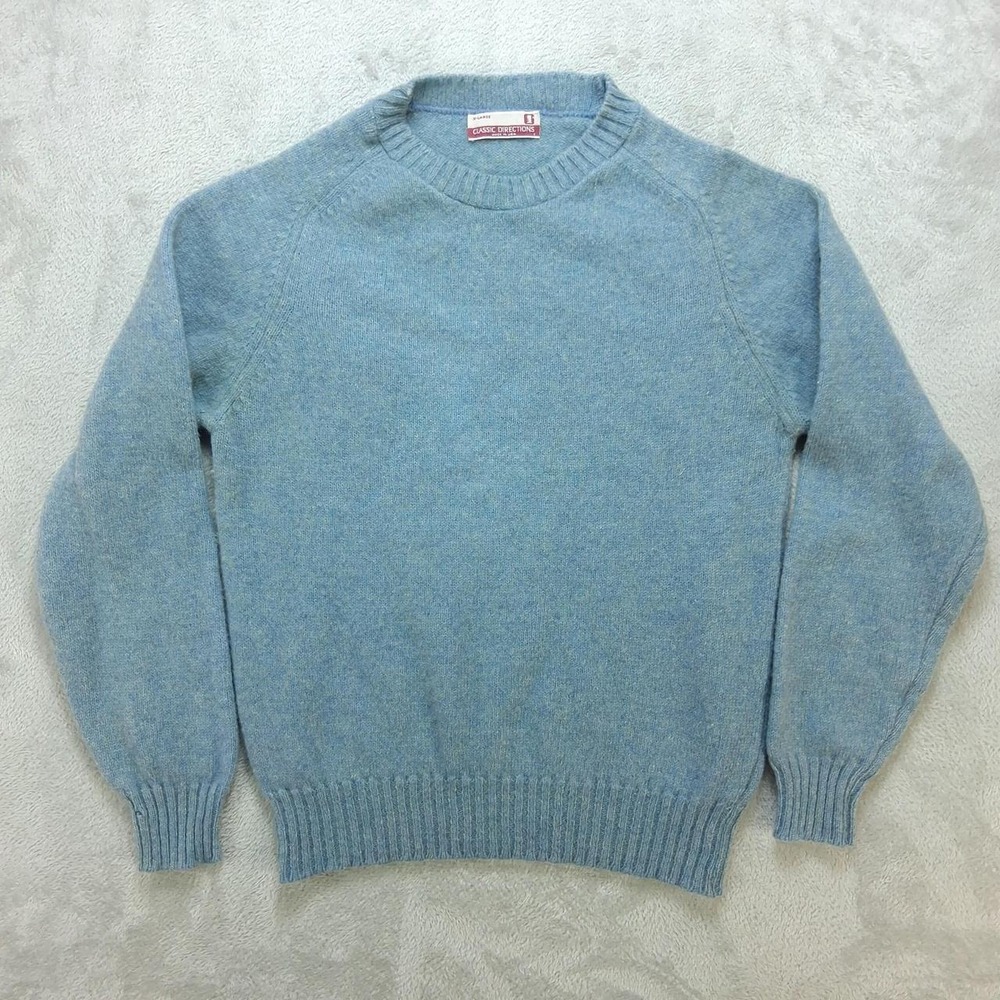 Classic Directions Womens Sweater XL Light Blue Crewneck Knit Pullover USA Made